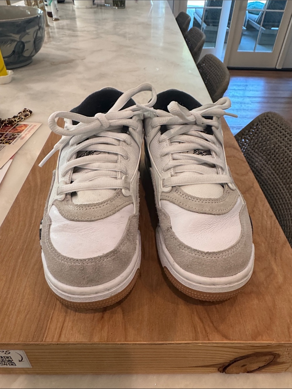 Kids Nike White & Light Gray Casual Sneakers
